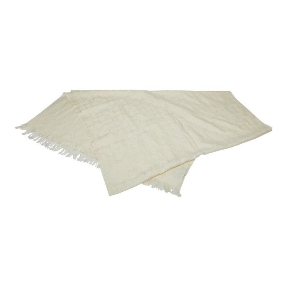 Coach Signature Wool Silk Scarf Beige